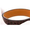 Image 5 : Hermes Brown Leather Crocodile Embossed Bracelet