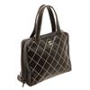 Image 1 : Chanel Black Leather Surpique Bowler Bag