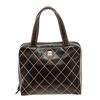 Image 3 : Chanel Black Leather Surpique Bowler Bag