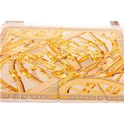 Hermes Gold Multicolor Rythmes Silk Scarf