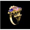 Image 4 : 4.20 ctw Multi Gemstone and Diamond Ring - 14KT Yellow Gold