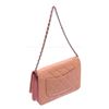 Image 2 : Chanel Peach Quilted Patent Leather Wallet on Chain Bag