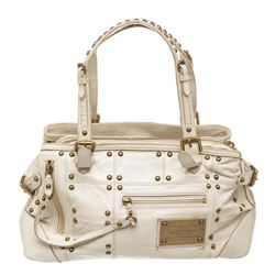 Louis Vuitton White Studded Leather Sac Riveting Shoulder Bag