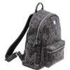 Image 1 : MCM Gray Visetos Canvas Leather Medium Studded Backpack