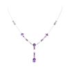 Image 2 : 6.65 ctw Multi-Colored Gemstone and Diamond Necklace - 18KT White Gold