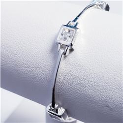 Silver Cubic Zirconia Bracelet, Suggested Retail Value $200
