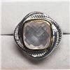 Image 2 : Silver Brass Rose Quartz(5.9ct) Ring (~Size 9)(Ring is resizable for $40) (~weight 9.8g), Made in Ca