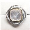 Image 3 : Silver Brass Rose Quartz(5.9ct) Ring (~Size 9)(Ring is resizable for $40) (~weight 9.8g), Made in Ca