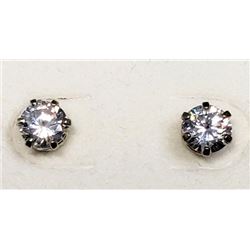 10K Yellow Gold Cubic Zirconia Earrings, Made in Canada