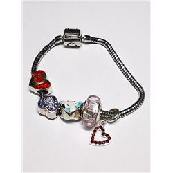 Silver Pandora Style 20 Grams Bracelet (~length 8cm) (~weight 19.9g), Suggested Retail Value $900