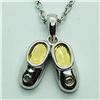 Image 1 : Silver Diamond Ladies Shoes Shaped Necklace, Suggested Retail Value $55