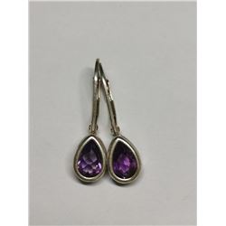 Silver Amethyst(1.3ct) Earrings, Suggested Retail Value $60