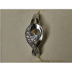 Silver Cubic Zirconia Ring And Pendant Set (~Size 4.75)(Ring is resizable for $40) (~weight 3.5g), S