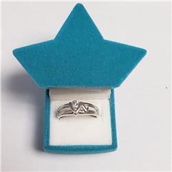 Silver Cubic Zirconia Ring (~Size 6.75)(Ring is resizable for $40)