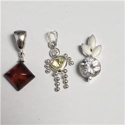 Silver Lot Of 3 Pendants (~weight 5.46g), Suggested Retail Value $160