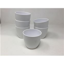 Lot of White Ceramic Plant Pots (6ct)