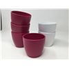 Image 1 : Ceramic Plant Pots-Pink and White (6ct)