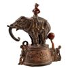 Image 1 : Cast Iron Elephant & 3 Clowns Mechanical Bank