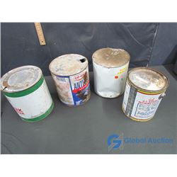 (4) Tin Cans - Castrol, Pioneer, Co-Op, Rogers Syrup