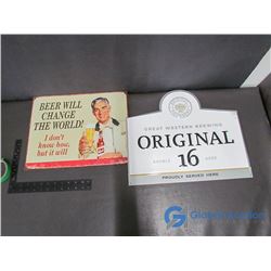 (2) Metal Beer Repo Signs