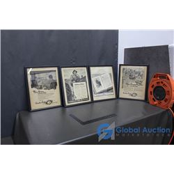 (4) Framed Country Guild and The Western Home Monthly Cut Outs