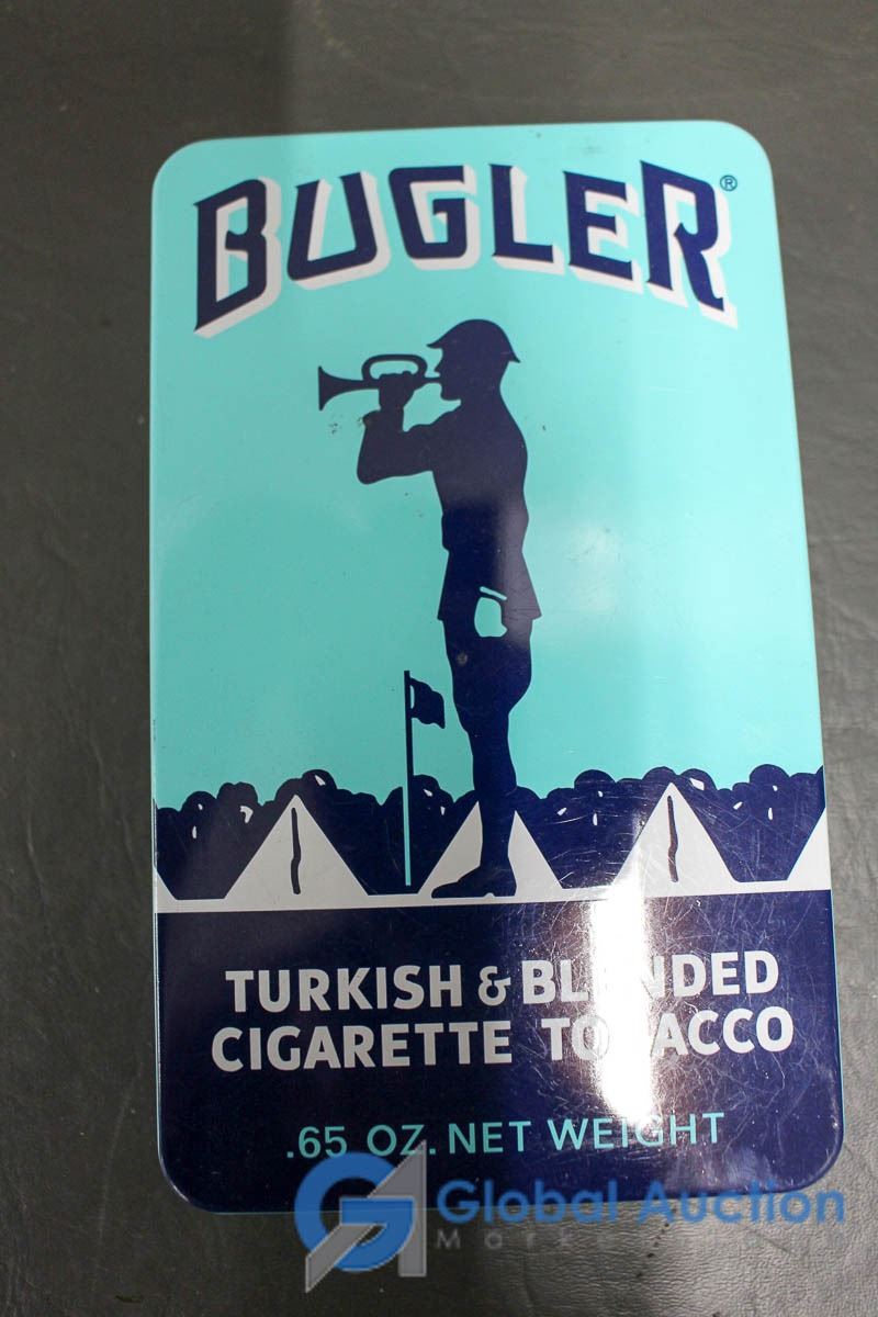 Bugler Tobacco tin with Papers Inside