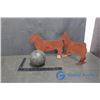 Image 1 : (2) Metal Shoe Scrapers and Small Bowling Ball