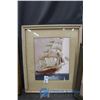 Image 5 : (4) Framed Pictures and Empty Frame - Sail Boat, Flowers, Ducks, Wolf
