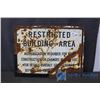 Image 1 : Restricted Area Metal Sign