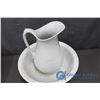 Image 3 : Antique Porcelain Water Pitcher and Soap Dish with Soap