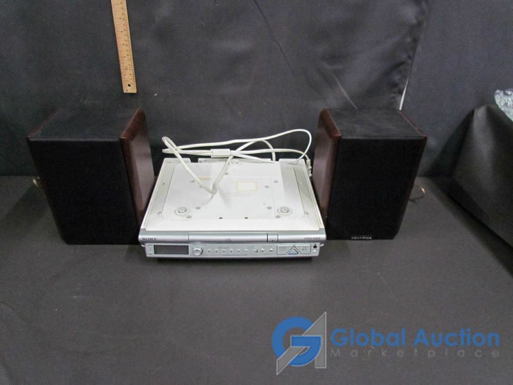 Pair of Centrios Speakers & Sony Under Counter Kitchen CD Player
