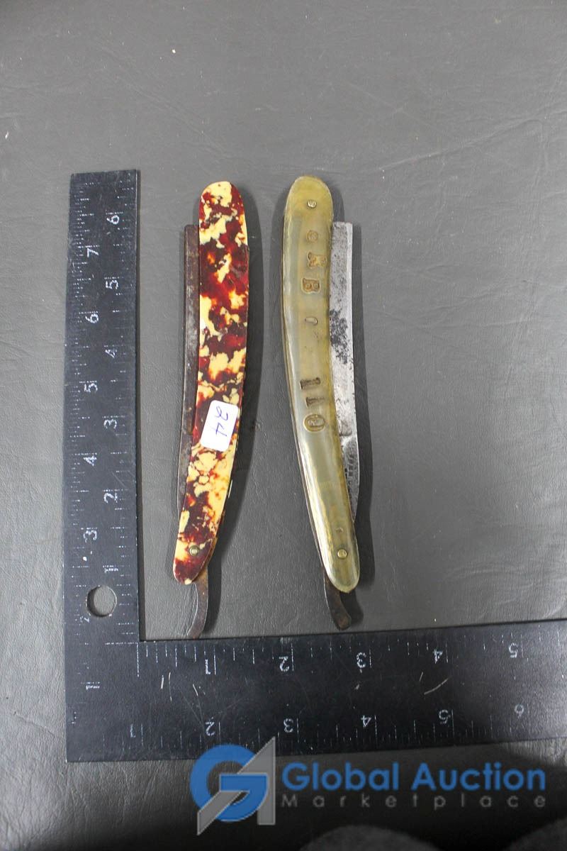 WWI Army Straight Razor and Tortoise Shell Straight Razor