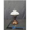 Image 2 : Coppery Milk Glass Parlor Lamp - Complete