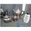 Image 3 : Assorted Silver-Plated - Tea Set, Salt & Pepper, Tray