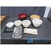(3) Medalta Potteries Pieces and a Set of 3 Ceramic Bowls