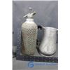 Image 2 : Vintage Glass Syphon, Guardian Service Metal Pitcher and (2) Cast Iron Candle Stick Holders