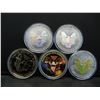 Image 3 : (5) 2006 Amercian Silver Eagles Hologramed, Colorized, Gold Plated in Very Nice Display Box