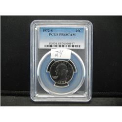 1972 S Washington Quarter PCGS PR68 Cameo