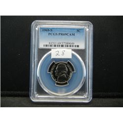 1969 S Jefferson Nickel PCGS PR69 CAMEO