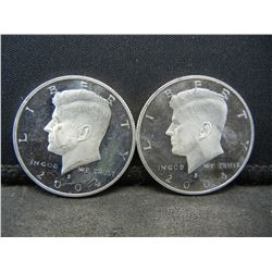 (2) 2004 S Silver Kennedy Proof Half Dollars