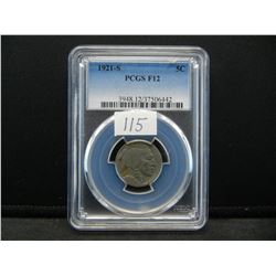 1921 S Buffalo Nickel PCGS F12