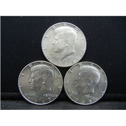 High Grade 1964,66,67 Silver Kennedy Half Dollars