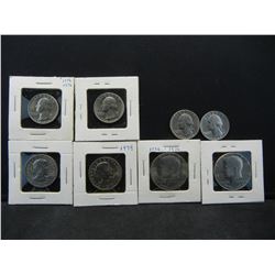 Misc. Lot (3) Unc Bicentennial Quarters (2) Unc Bicentennial Halves (2) Unc 1979 SBA Dollars 1965 Qu