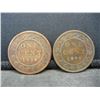 Image 1 : 1859 and 1876 H Canada Large Cents Both Semi Key Dates