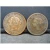Image 2 : 1859 and 1876 H Canada Large Cents Both Semi Key Dates