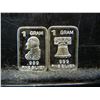 Image 1 : (2) 1 gram Silver Bars