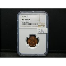 1948 Lincoln Cent NGC MS66 RED NGC Price Guide $135