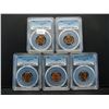 Image 1 : (5) 1966 SMS Lincoln Cents PCGS SP66 RED