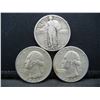 Image 1 : 1929 Standing Liberty Quarter, 1937+39 Washington Quarter Early Dates