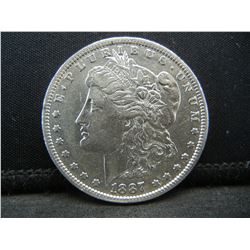 1887 S Morgan Dollar AU+ Better Date